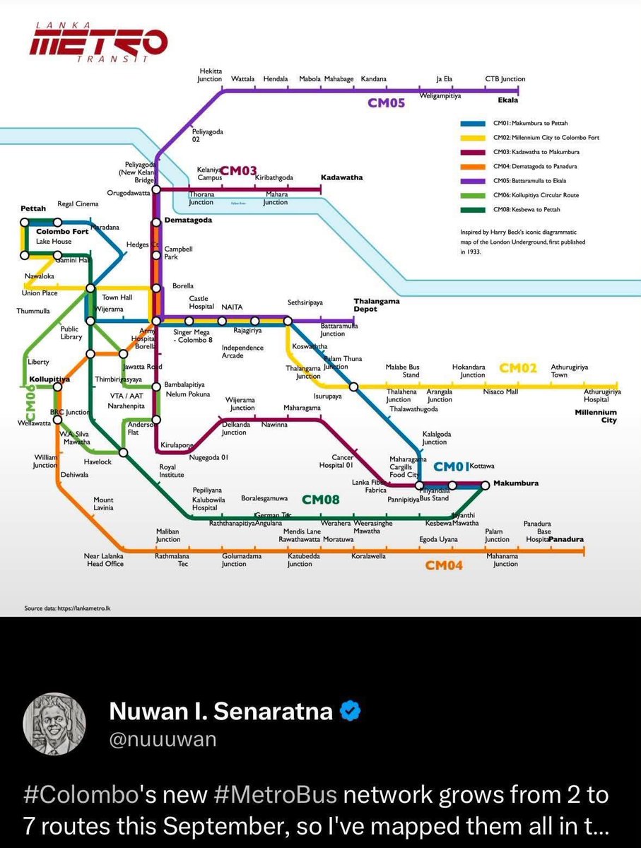 sandunruki's tweet photo. Colombo Metro Bus Network https://t.co/EqXYPowj9t