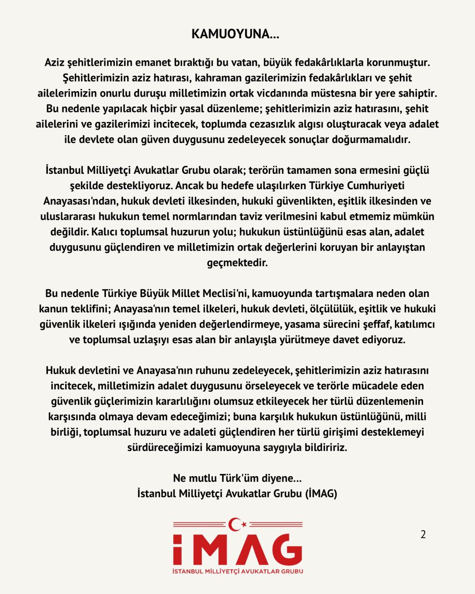 ist_mag's tweet photo. Kamuoyunda tartışmalara neden olan kanun teklifine ilişkin açıklamamızdır. https://t.co/awdOV5X7Va