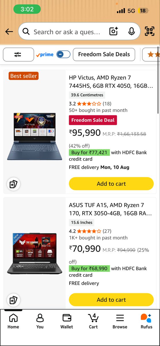 CodeWolverineYT's tweet photo. Why the Clickbait @amazon @amazonIN 
The Least Expensive Is 70K Faahhhhh
#amazon #AmazonGreatFreedomFestival #greatfreedomesale https://t.co/us4D2tA5PR
