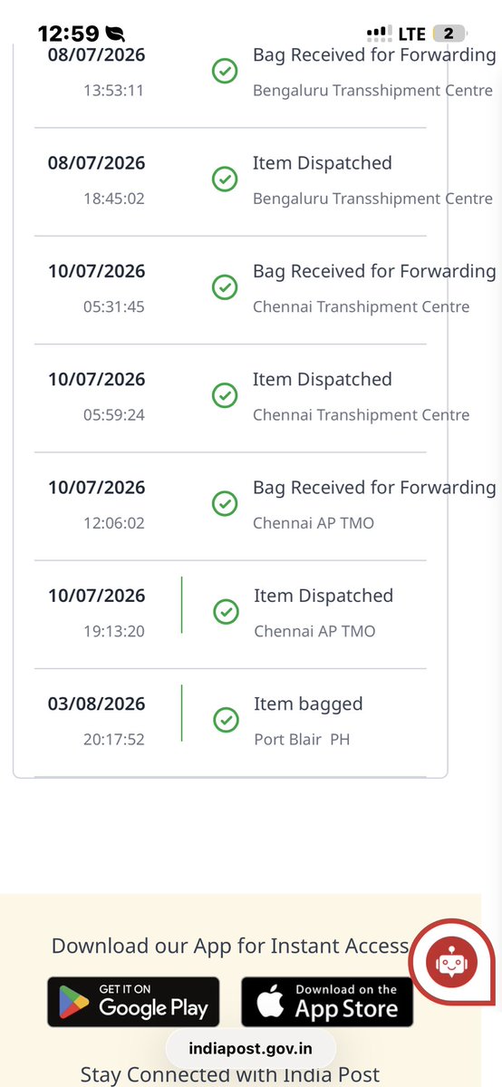 livetheblues's tweet photo. @IndiaPostOffice EK447741448IN has finally made it to Port Blair! 🎉

Now d only adventure left is the short trip 2 Campbell Bay. could someone kindly convince my parcel that its vacation is over b4 it starts applying for permanent residency in Port Blair. Ships Schedule attached https://t.co/8QE0oqzVN5