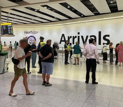 MPSHillingdon's tweet photo. Specially trained #ProjectServator officers were at Heathrow Airport, working with our colleagues from @MPSHeathrow and Dog Unit. https://t.co/Segqhsy0pO