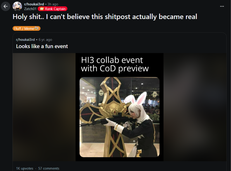 Carl_Gamerboy's tweet photo. @PlayCODMobile @HonkaiImpact3rd haha someone predicted it https://t.co/vSQtNTsoAf