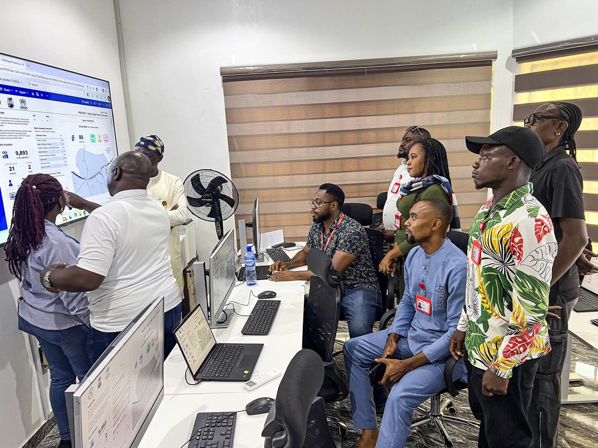 CCFNigeria's tweet photo. @CCFNigeria and @Refugees hosted the Executive Governor of Benue State, Rev. Fr. Dr. Hyacinth Iormem Alia, alongside the Executive Secretary of Benue State Emergency Management Agency, Sir James Iorpuu, during a visit to the Early Warning Early Response (EWER) Data Centre in Makurdi.

The visit provided an opportunity for the Governor to observe the Centre's protection and information management systems, which support vulnerable and displacement-affected communities across the state. UNHCR's Head of Field Office in Makurdi, Evelyn Katono, demonstrated how trained community informants use the PROTECT tool to report protection incidents and early warning alerts, enabling timely analysis and response by relevant stakeholders.

Governor Alia commended UNHCR, Caritas Nigeria, and Benue State Emergency Management Agency for developing an innovative system that strengthens community-based protection, supports early detection and reporting of risks, and enhances responses to issues that could lead to displacement.

Jointly supported by #UNHCR and the Benue State Government, the Data Centre is managed by Caritas Nigeria data analysts in collaboration with BSEMA and UNHCR to ensure effective information management and evidence-based decision-making. 

The initiative underscores a shared commitment to improving protection outcomes, building community resilience, and supporting durable solutions for displaced and host communities.

The Governor expressed satisfaction with the progress achieved and reaffirmed the state's commitment to supporting partnerships that promote peace, protection, and sustainable recovery. The visit concluded with a renewed commitment from all partners to strengthen collaboration and invest in innovative approaches that enhance protection systems and early response mechanisms across Benue State.

#ProtectionMatters
#EarlyWarning
#EarlyResponse 
#CommunityResilience 
#HumanitarianAction
#BenueState