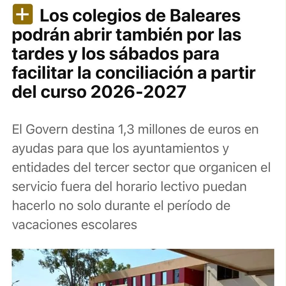 CarmeGomila's tweet photo. Però m'agradaria que no es reduís només a una eina de conciliació. Els patis oberts no són un "aparcament" de nins, són una política educativa, comunitària i de dret a l'espai públic. I, si realment volem que funcionin arreu, també necessiten un finançament a l'altura. https://t.co/y7SUoQTYo5