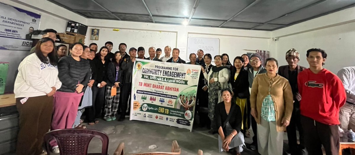 NTEPSikkim's tweet photo. Community engagement on TB Mukt Bharat Abhiyan was held at Kongri Labdang GPU with PRI representatives, SHGs, local NGOs and religious leaders, strengthening community participation and collective action towards a TB-free Sikkim. Goan Goan, Sheher Sheher #TBMuktBharat  #EndTB https://t.co/e2ZMVLk6a2