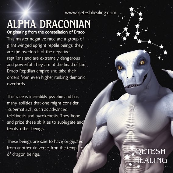 Reptile_Hybrid's tweet photo. 🦎THE REPTILIAN CASTE SYSTEM🐊
The Reptilian Draco Empire consists of 7 different Draco races. The Reptilians have a strict caste system with 7 groups in the hierarchy. It’s part of their belief structure (religion) which believes in a God-Mind within a caste system. It’s deep and cuts to the very core of who, and what, the Reptilians are. This hierarchical belief system was actually the first religion on Earth long before the pesky humans arrived.🦎

The Reptilians have incorporated their caste system into our society and religions. For example, the Hindu caste system is a direct duplicate of the Reptilian hierarchy. This caste system is also used on other worlds, both humanoid and Reptilian. It works.🐊

The lower levels of the Reptilian hierarchy think as a group mind. There is a four to five foot tall slim lizard-like Reptilian that does the menial work and a warrior class over six foot tall that conquers and occupies other planets.🦖

The highest caste of the Draco stand seven to eight foot tall and have wings. They are truly incredible beings and have psychic (and other) powers that we cannot fathom! Indeed, the Alpha Draconian are the oldest and most powerful intelligence in the galaxy. They are feared and revered by all other alien races. These beings are the true masters who are controlling and manipulating our world.🐲🌏

The human race has much to look forward to and learn as the truth comes to light. @Reptile_Hybrid is part of an unconventional disclosure project that is preparing people for what’s to come. There is a big surprise awaiting you. Stay tuned…🐉
