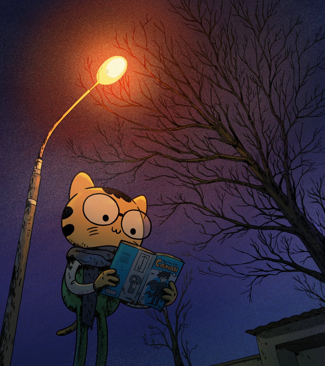 tjan811's tweet photo. A winter night, waiting for my parents to come home from a party.

#art #cat #illustration #background #vgen https://t.co/uPY0rQ7HMx