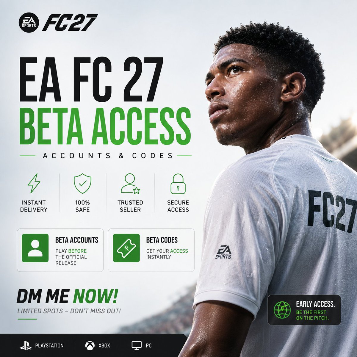 RoberbaggioFUT's tweet photo. ๐ YOU MISSED THE FIRST DROP?
No worries.
Iโve just received the SECOND batch of EA FC 27 Beta codes ๐ฅ
Codes are available now.
๐ฉ DM if youโre interested.
#FC27 #EAFC27 #FC27Beta https://t.co/czE8Ishxvg