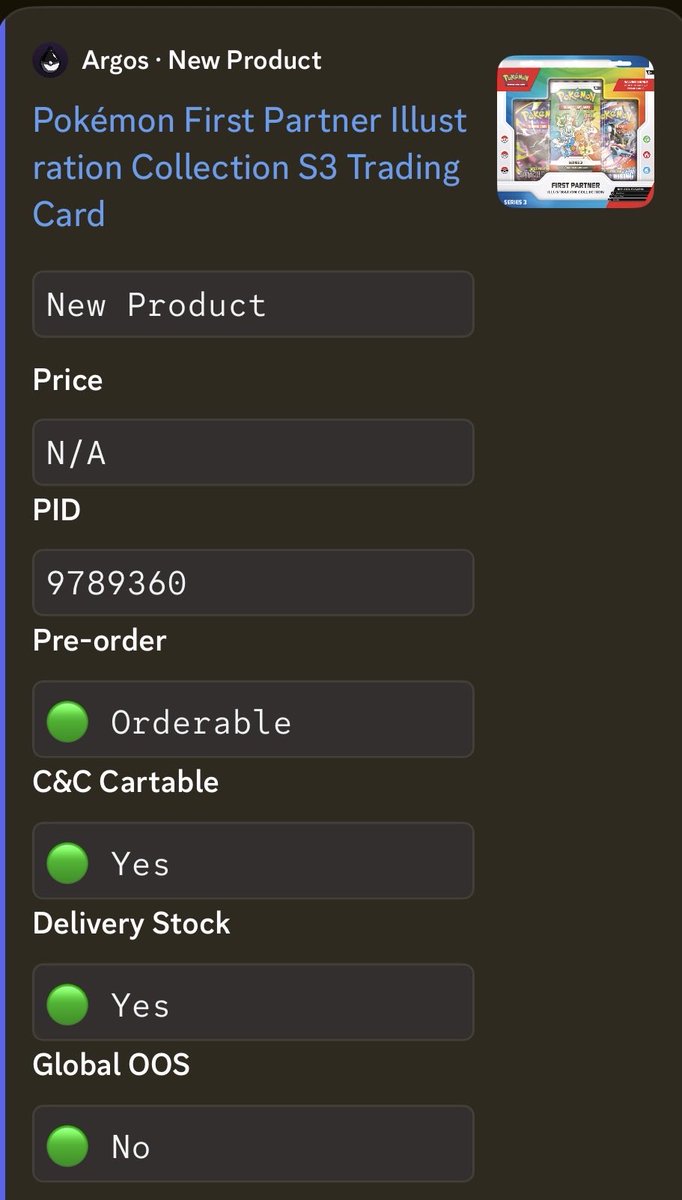 dropalertsuk's tweet photo. 🚨 Just putting this out there for maximum exposure…

Seems like Argos have now removed the First Partner Series 3.

They dropped with no page load and stock went straight to showing as in stock but none was actually available to buy.

This was likely an error on their part and they haven’t actually dropped yet. 

Stay alert and expect these to drop today still :)