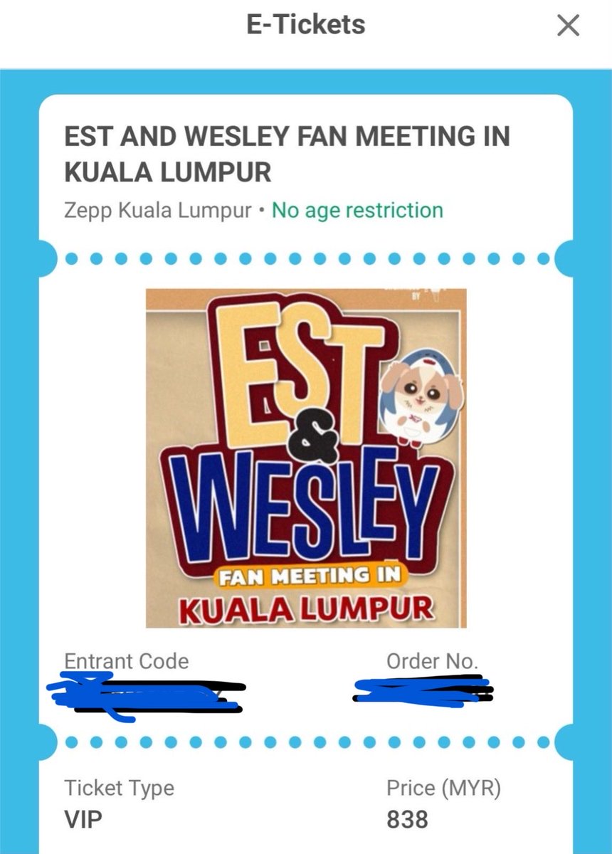 mysheeplandz's tweet photo. finally, after 3 hrs…got my tix to see Est &amp; Wesley 😍

Any recommendations on where to stay near venue?

#EstWesleyFMinKL 
#Est_rvp 
#Wesley https://t.co/3Y5QcJzDZA