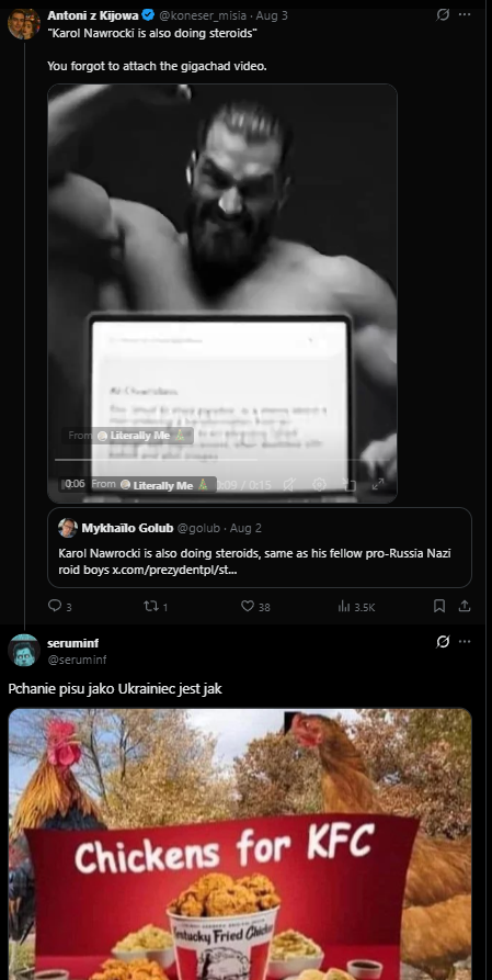seruminf's tweet photo. @koneser_misia Dosłownie ci to pisałem 03.08.2026. Popieranie rasistów zawsze się tak kończy. Jesteś dosłownie Polakiem, który myśli o sobie, że jest biały więc nie ma się czego bać a potem chlip chlip ICE mnie deportuje https://t.co/VcgBIKFmxy