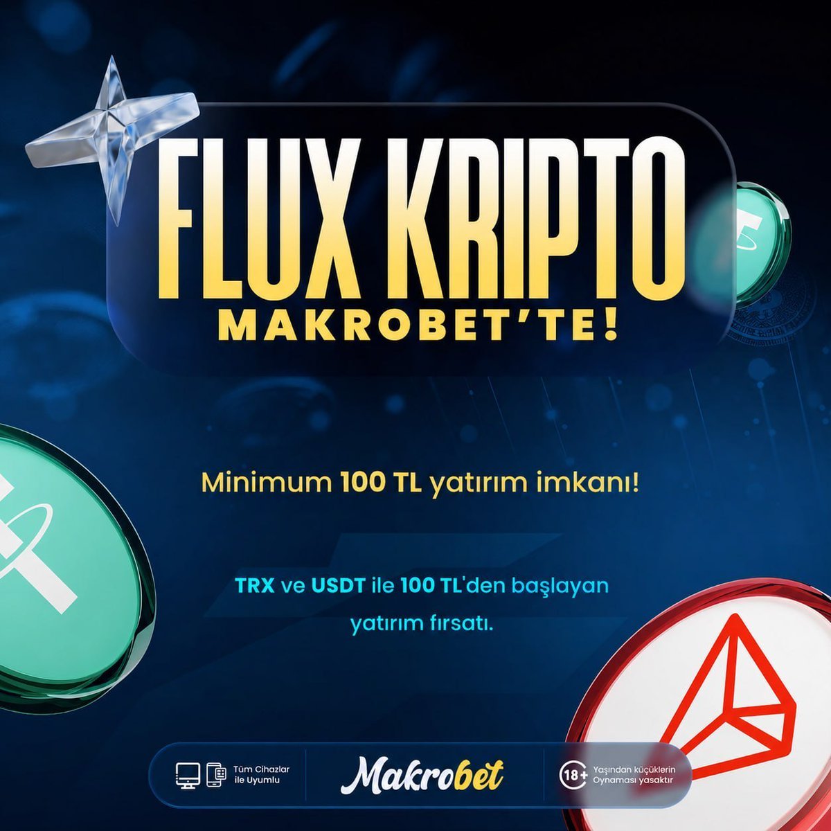 makrogircom's tweet photo. TRX &amp; USDT YATIRIMLARI AKTİF 
FLUX KRİPTO GÜVENCESİYLE!

▶️ Minimum sadece 100 TL ile TRX veya USDT yatırım dönemi başladı!

▶️girelim . com◀️
#makrobet #denemebonusu https://t.co/z6VQZBu32d