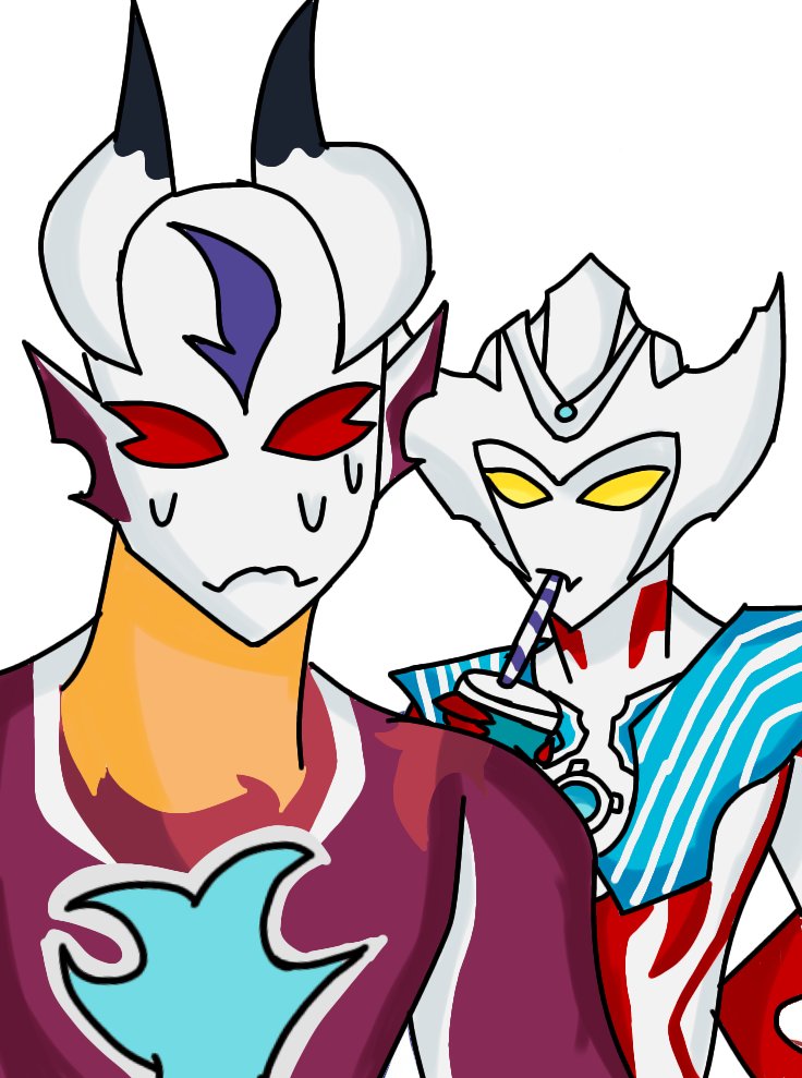 Luckxio_a's tweet photo. Well, I'm up because a storm rolled in and I'm not sleepy anymore, so I'll share some more drawings I made during the week.

And let me introduce you to Noir, the dark version of Neva.

#ウルトラマン #Ultraman #Oc #drawingㅤㅤ https://t.co/BROKSgV09U