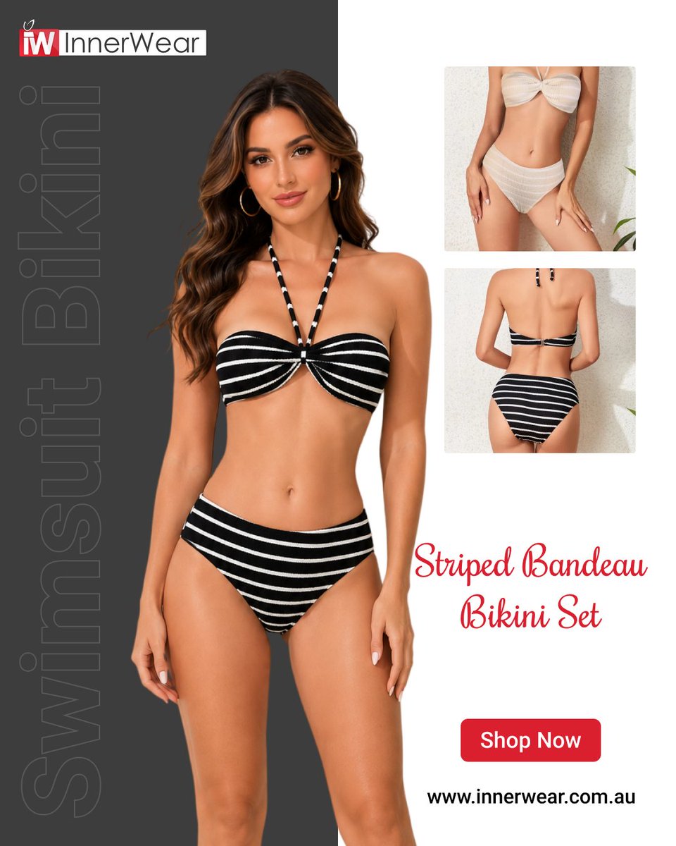 innerwears's tweet photo. Turn heads with our Striped Bandeau Bikini Set 

𝐒𝐡𝐨𝐩 𝐧𝐨𝐰
https://t.co/qvZM0Qp2ol

#Bikini #StripedBikini #BandeauBikini #lingerie #fashion #Love #style #Australia #friday #ordernow #shopping #women #girls https://t.co/WBM18qEgIv