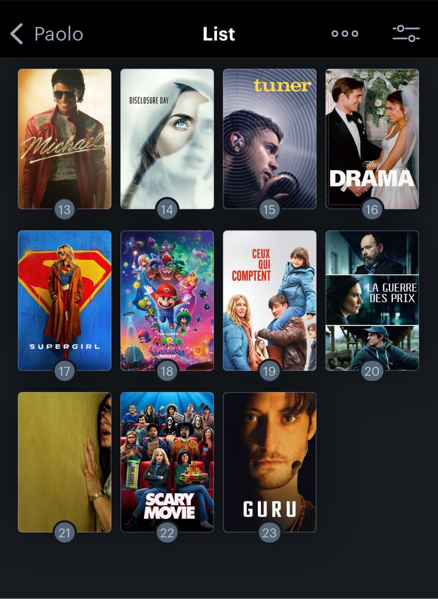 Lacoelle27's tweet photo. Classement de mes films vu en 2026 https://t.co/0B3ovJT9rJ