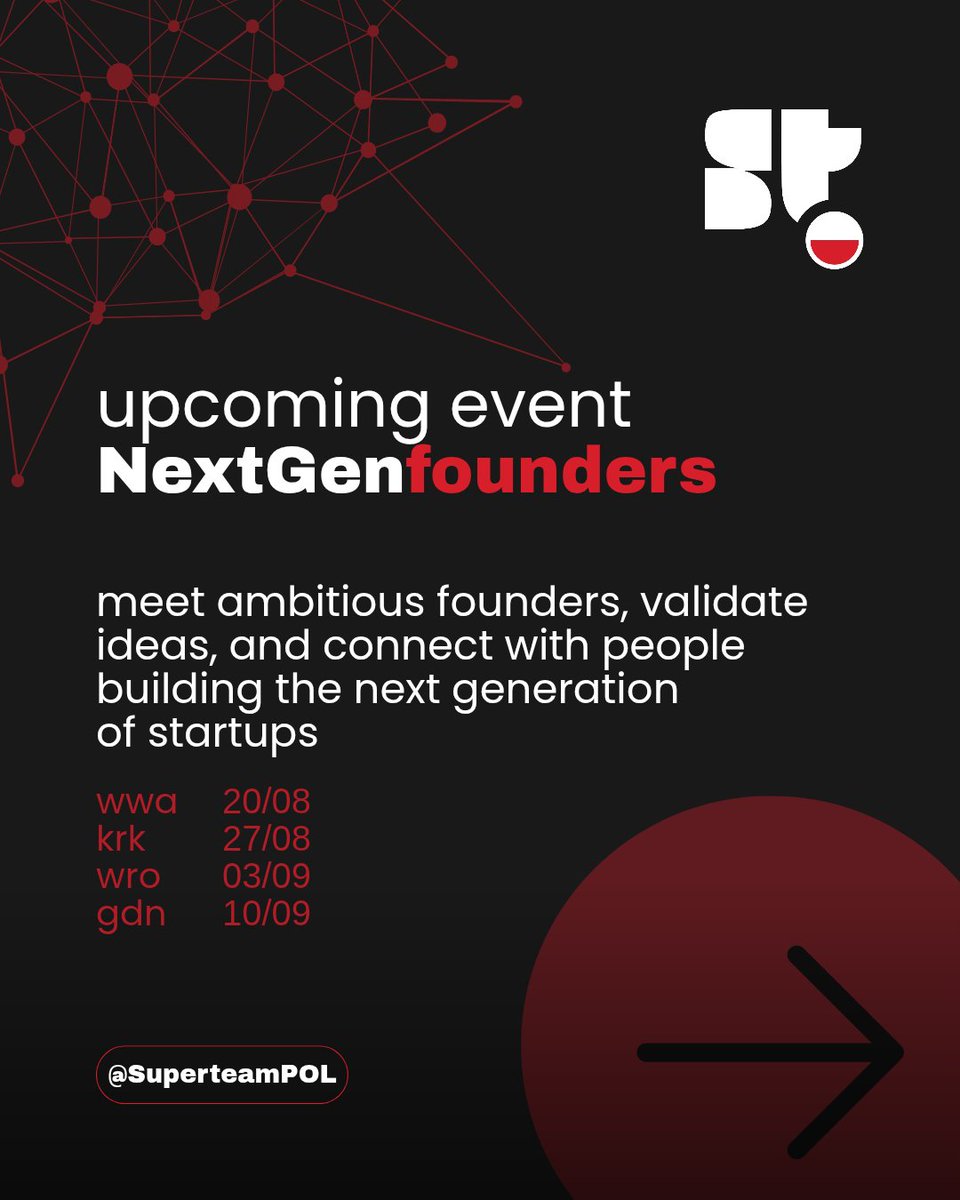 creativeSaraa's tweet photo. @SuperteamPOL 🚀 Upcoming events:
• Blockchain Course
• NextGen Founders

📍 Available in:
Warsaw • Kraków • Wrocław • Gdańsk • Online

Come learn, network, and start building with the community.

@SuperteamPOL https://t.co/TbpaetoBvZ