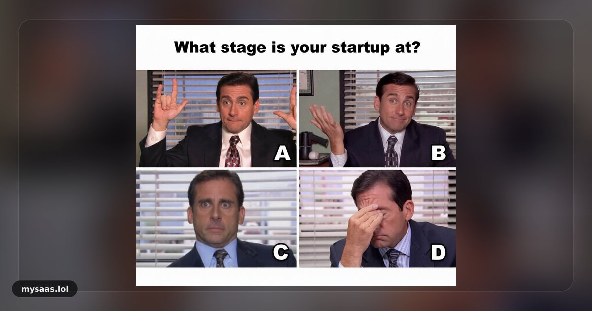 MySaaSLol's tweet photo. What stage is your startup at?
https://t.co/hEY9EGdJgg
#StartupFounder #Stage #Meme https://t.co/pHPJcjrkpi