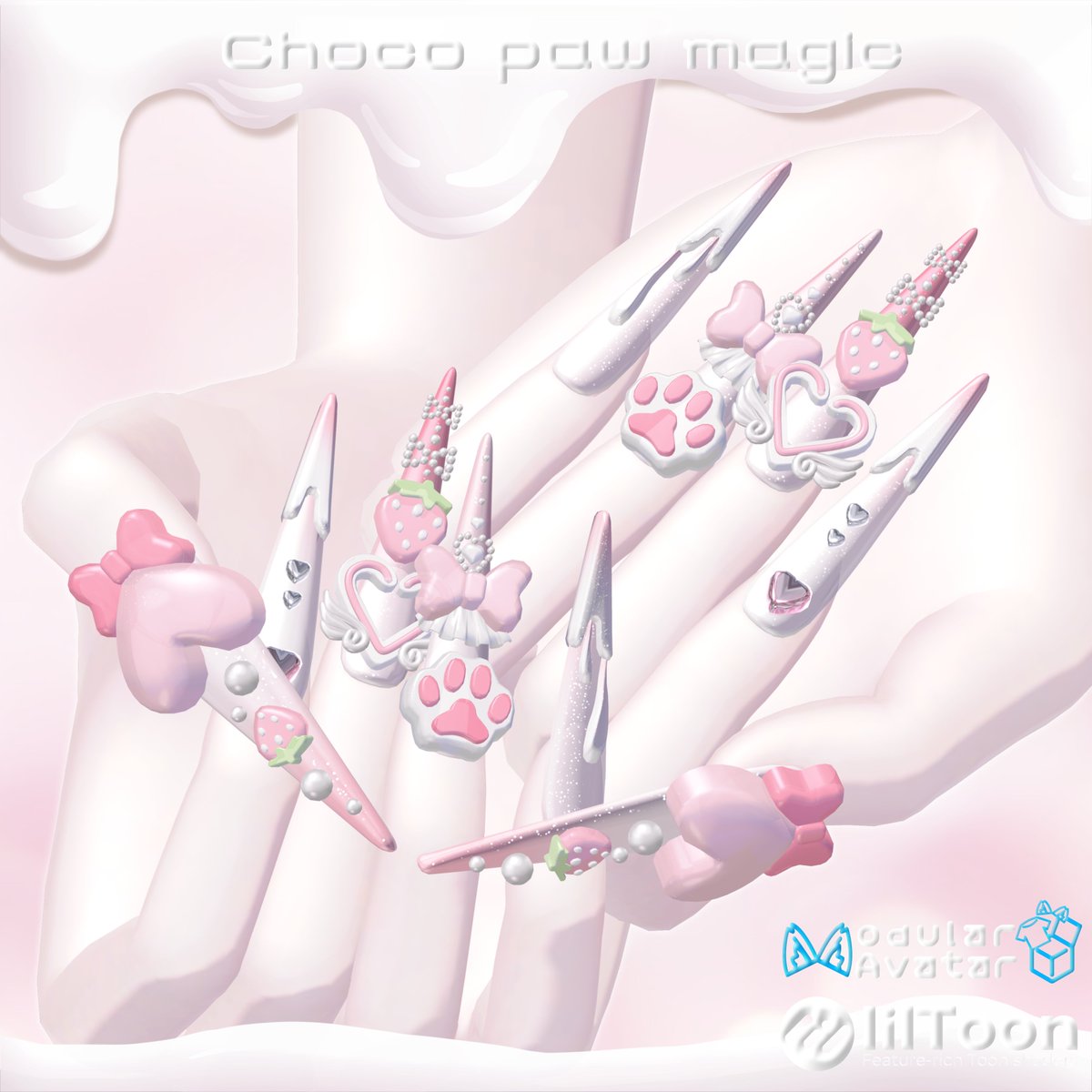 OwnPatho's tweet photo. 💅 Choco paw magic 〈Remake〉
- 18アバター/MA対応 -

／
プレゼント企画🎁
＼

■ 参加条件
・RP + follow
→ 10名様 にお好きな1アバタープレゼント
+BOOTH♡100につき1名追加

■ 記念SALE 〔5日限定〕

フルセット ￥2,000⇒￥1,000
単体 ￥600⇒￥390

━━━ 期限：8/15まで ━━━
https://t.co/81SjSFtKUT
━━━━━━━━━━━━━━

#VRChat #booth_pm