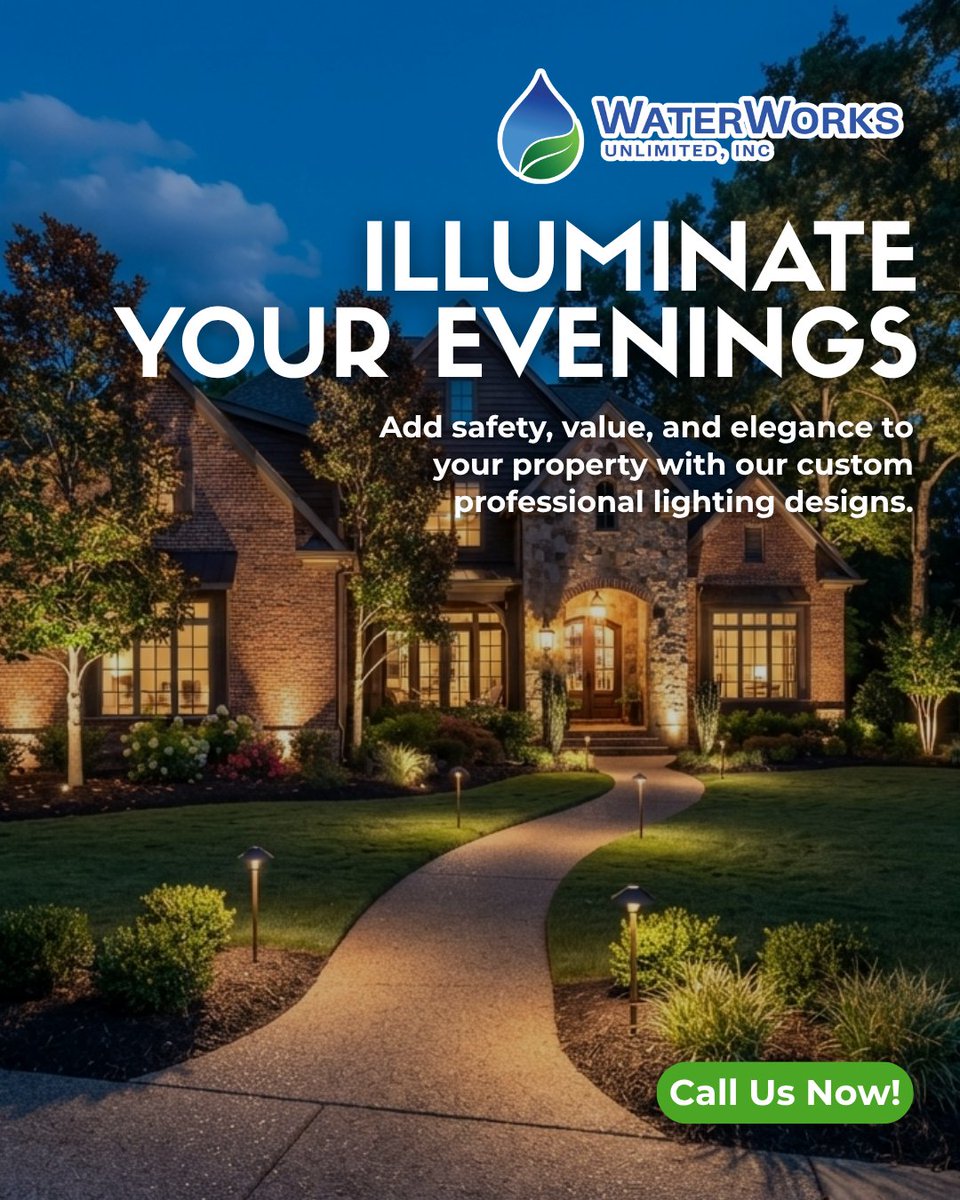 Waterworksunltd's tweet photo. Transform your property after the sun goes down. Bring your outdoor space to life with Water Works Unlimited.

#raleighhomes #nclighting #raleighnc #curbappeal #waterworksunlimited 💡 https://t.co/dCUbVxSweM