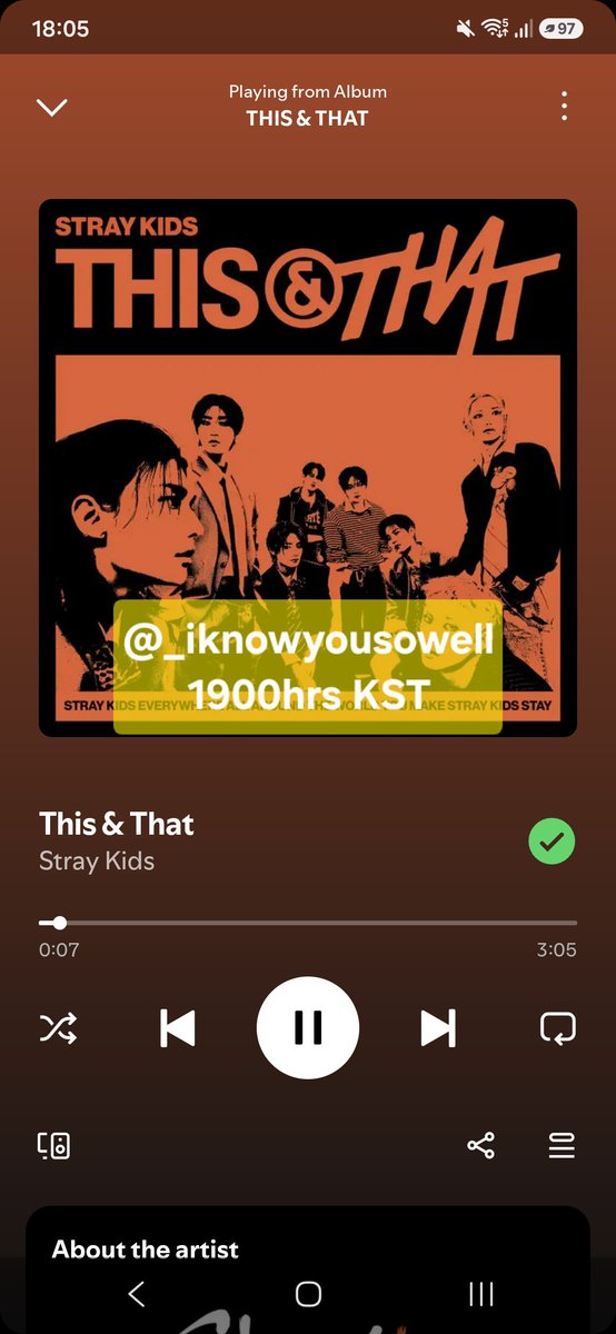 _iknowyousowell's tweet photo. @_iknowyousowell 

1900hrs KST

#StrayKids #스트레이키즈
#THIS_AND_THAT
#This_and_That_BurningTime https://t.co/oMGOgKepZB