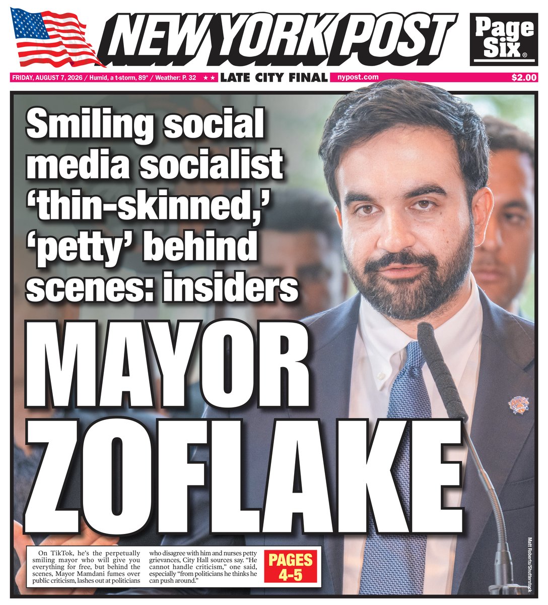 nypost's tweet photo. Mamdani is ‘thin-skinned and hyper-sensitive’ in private despite unflappable social media image: political sources. Read today's cover here: https://t.co/OftXM1F0kH https://t.co/36j4uyCqDi