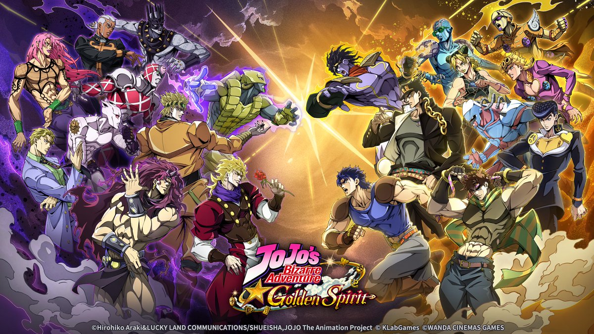 KLab_pr's tweet photo. 『ジョジョの奇妙な冒険』アニメーションシリーズ新作モバイルオンラインゲーム「JoJo's Bizarre Adventure: Golden Spirit」の正式サービス開始日が8月13日に決定！事前登録者数は200万人を突破
https://t.co/6mgufF1jm6 https://t.co/8xKDkKxFUn