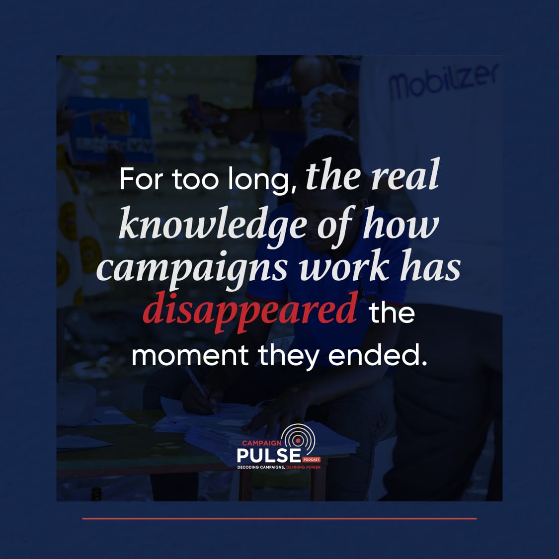 CampaignPulse_'s tweet photo. The wait is over.

Campaign Pulse is officially live. 🎙️

We begin with one of the biggest misconceptions in politics: campaigns and elections are not the same thing.

In our first episode, political campaign strategist @GlenMpani unpacks why that distinction matters, how campaigns shape leadership long before election day, and why understanding campaigns helps us better understand democracy itself.

If we want better politics, we need to better understand how political campaigns are built.

Watch Episode 1 now: https://t.co/mekCVv5DW8

#CampaignPulse #PoliticalCampaigns #CampaignStrategy #Leadership #PoliticalCommunication