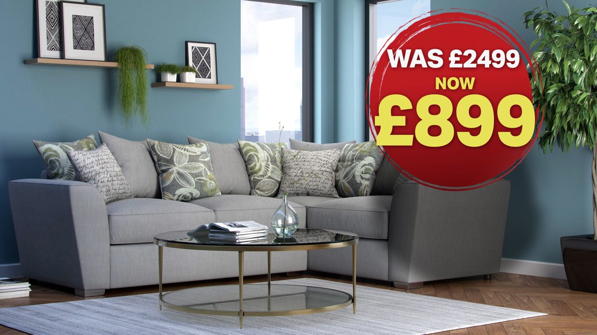 RandJLeather1's tweet photo. 🔥 Wow 🔥

This British-made fabric corner group sofas is now only £899 - was £2499! ⚡

Don't miss the August Extravaganza - ends 31st August. 📅 https://t.co/Nbe8vkjTRk