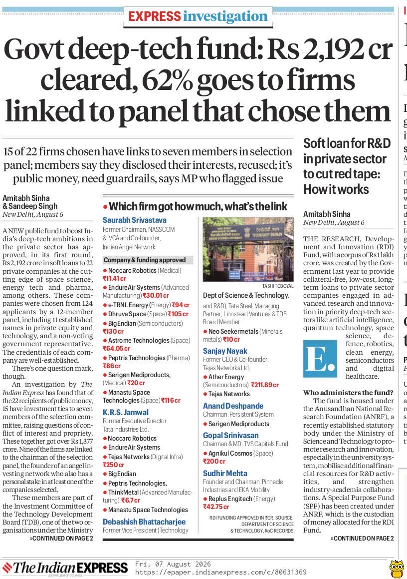 ajeetbharti's tweet photo. I am not sure what the fuck is going on with @narendramodi govt? Yesterday a RS MP firm was caught with 84 patches of bad road within 24 days of inauguration. That too when there was a CBI inquiry going on. Gadkari’s ethanol conflict is well established. 

Coempt Eductech, Silver Touch and Dharmendra Pradhan have a lot to answer on CBSE OSM fiasco. And now this! The worst part is: no one even talks about it. Have we elected @BJP4India for this business?