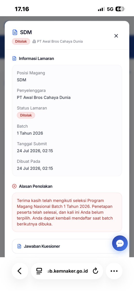 whtyulok's tweet photo. sumpah maganghub ini aneh bgt, perusahaan udah ngirim usulan dan sudah keterima tapi kok ditolak dari kemnakernya? https://t.co/dvxZVKIpXl