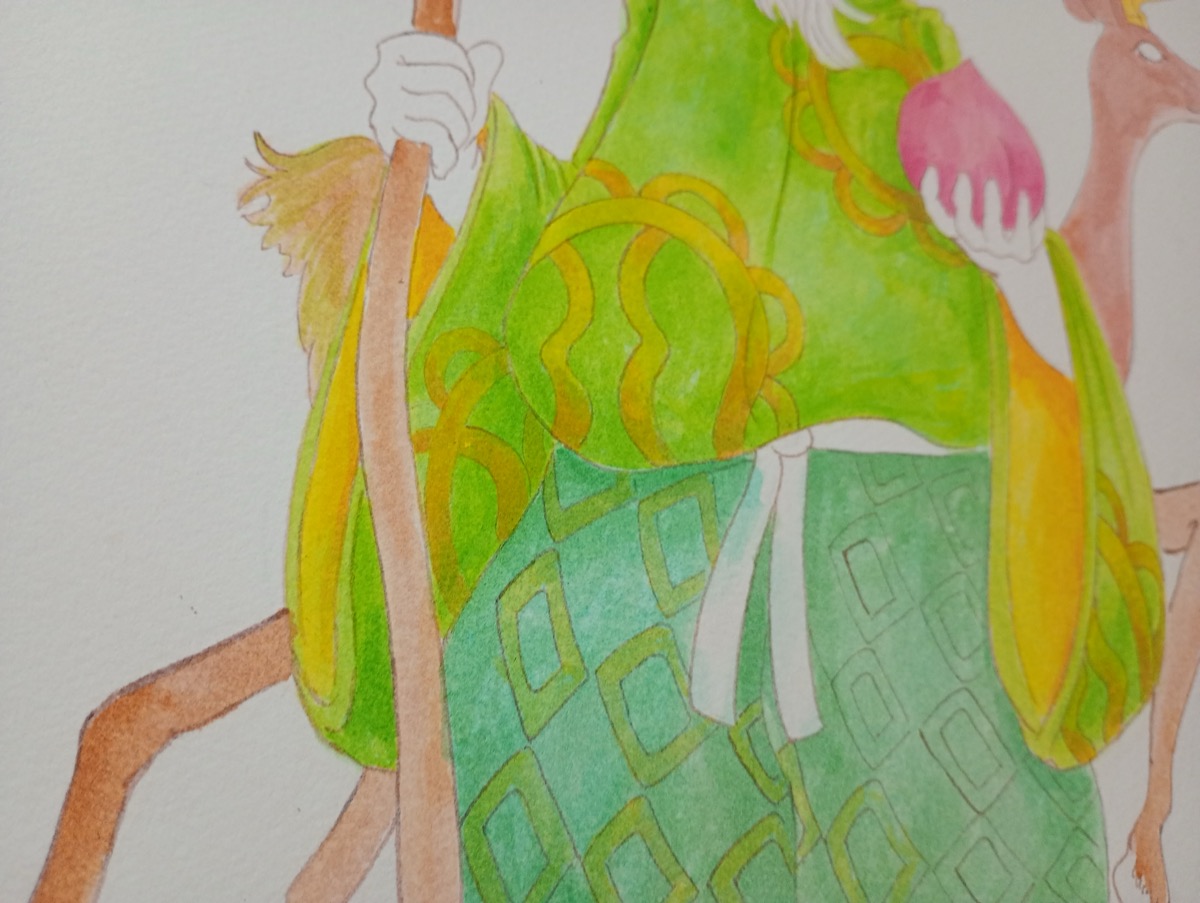 muarbon's tweet photo. 2026年8月2日の制作。
少しづつ進めています。七福神の三体を制作中です。
#イラスト https://t.co/h8Y2cE5JkG
