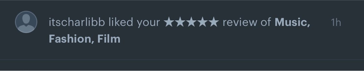 hen_ruchi's tweet photo. Still thinking of waking up to charli liking my letterboxd review for music,fashion,film is so crazy to me https://t.co/KhiZdc8t2V