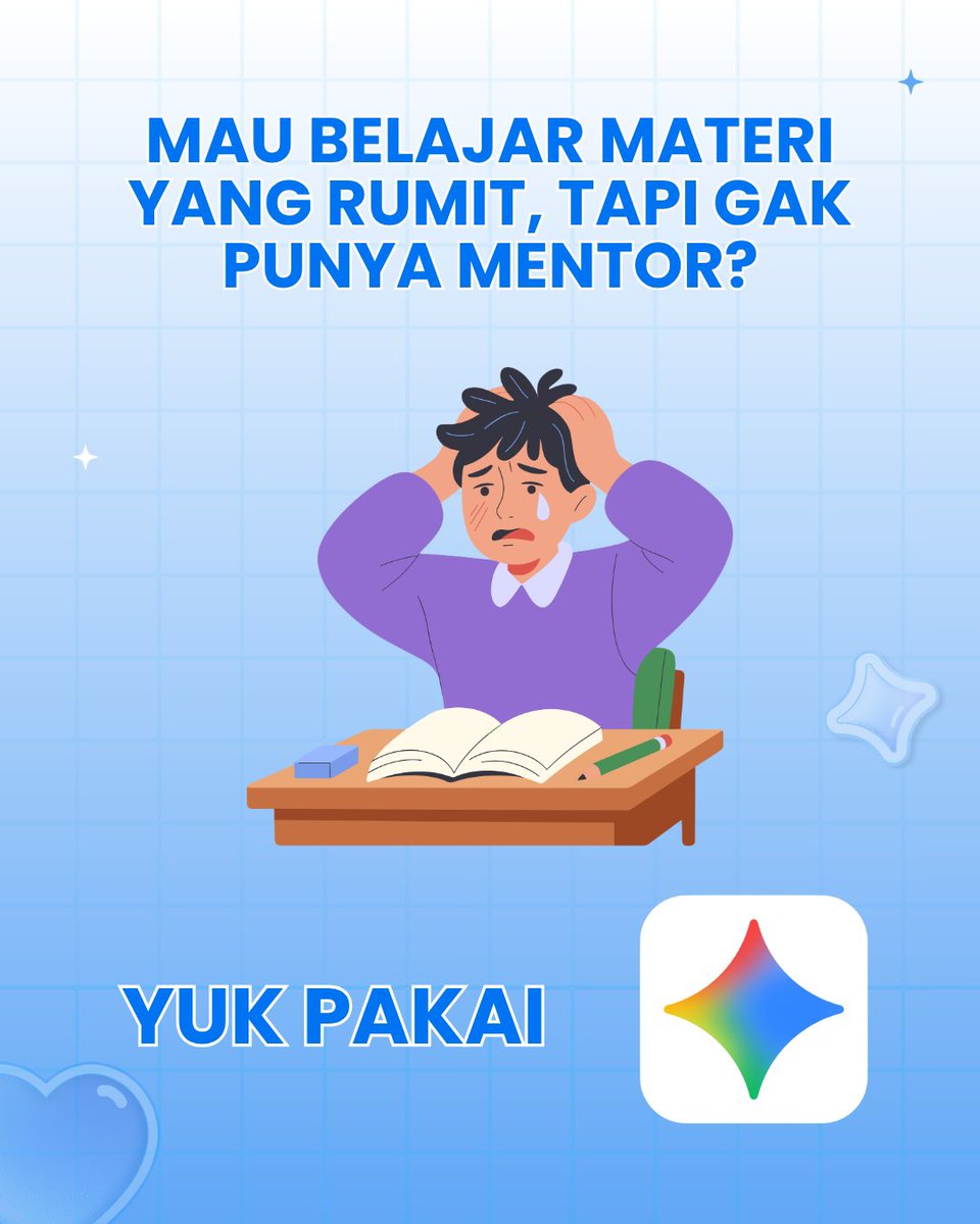 Vallms05's tweet photo. Dulu kalau ketemu materi yang susah, aku langsung cari jawabannya. Sekarang aku lebih suka diskusi sama Gemini sampai benar-benar paham konsepnya. 📚

@googleindonesia 
#TeamGoogle #GoogleStudentAmbassador #GSA2026 #Gemini #GoogleAI https://t.co/klCNOwjxr5