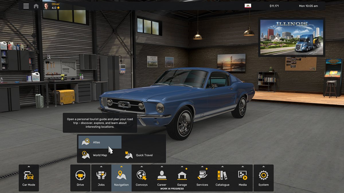 SCSsoftware's tweet photo. ICYMI: Ready to learn more about our new gameplay feature for Road Trip? 🗺️

Introducing Atlas! Designed around exploration, Atlas encourages players to discover, visit &amp; learn about selected locations across American Truck Simulator 🇺🇸

Read more: https://t.co/kFdJKMY4pw https://t.co/WVdpKOKMdF