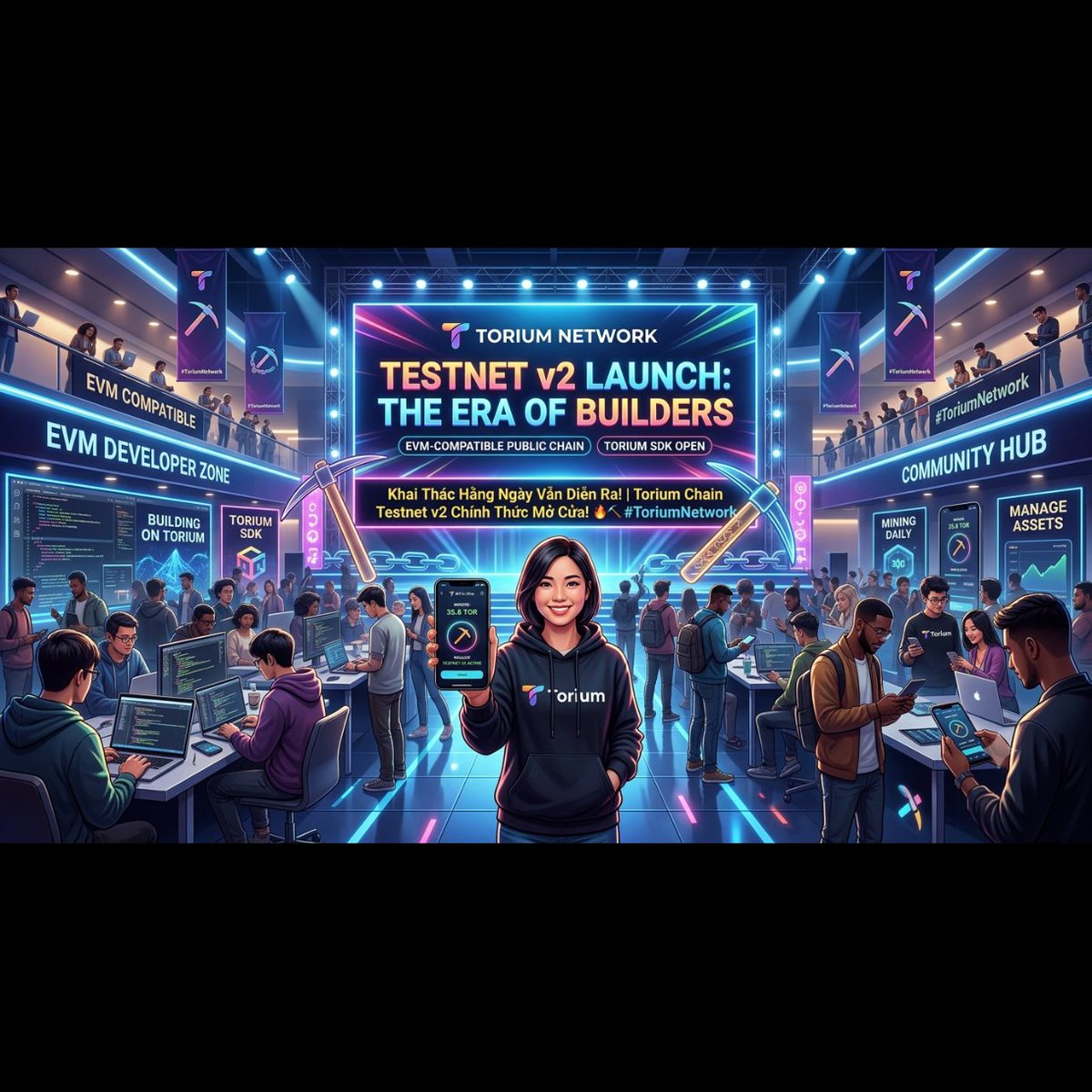NgoNgocman8934's tweet photo. 🚀 Torium Testnet v2 sắp ra mắt! Torium Chain và SDK sẽ mở ra cơ hội cho các developer xây dựng trên hệ sinh thái. Khai thác vẫn diễn ra bình thường — nhưng một chương mới đang bắt đầu! ⛏️🔥 #ToriumNetwork https://t.co/LLoGT2TinV