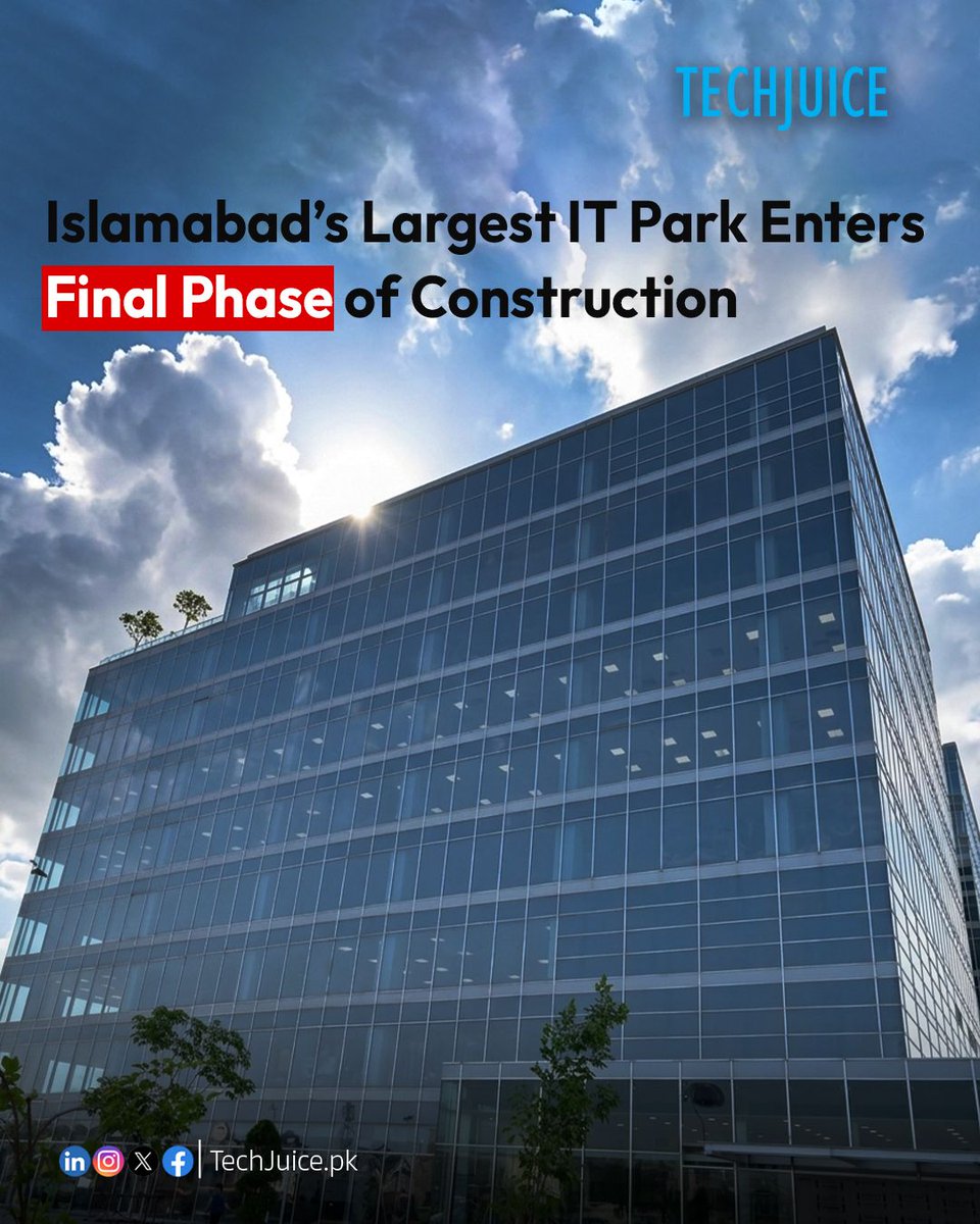 TechJuicePk's tweet photo. Islamabad’s Largest IT Park Enters Final Phase of Construction.
Construction on Pakistan’s largest IT Park is in its final phase. The facility will create jobs, support innovation, and strengthen the digital economy.
#techjuice #pakistan #islamabad #ITPark #technews https://t.co/7J6Q9iWZ7Y