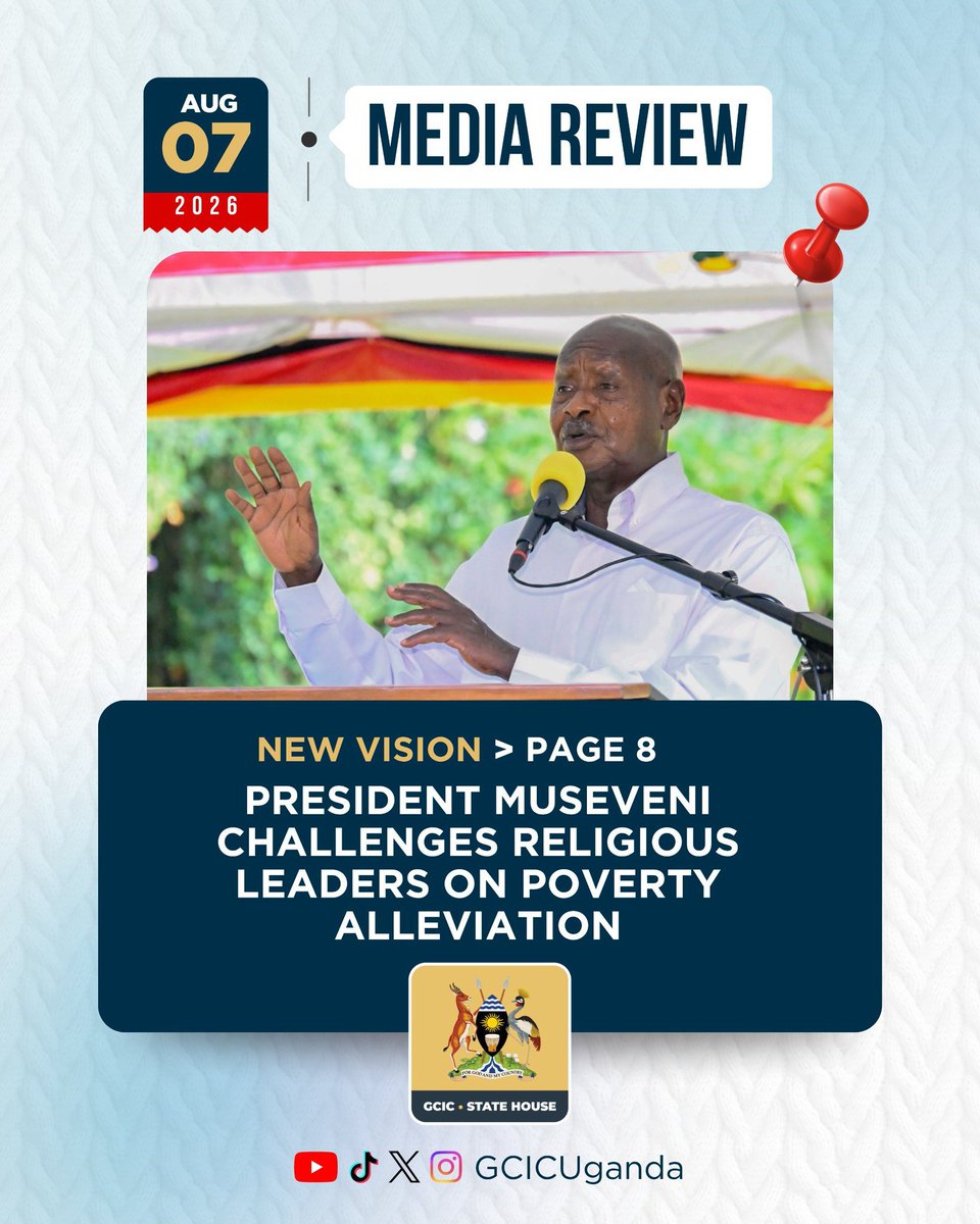 GideonSsekidde's tweet photo. President Museveni to religious leaders: Use your platforms to fight household poverty.
Churches and mosques can mobilise communities for wealth creation like no other.
#GoldenPosts
#GCICMediaReview #WealthCreation #EndPoverty https://t.co/FUtyGSLE9G