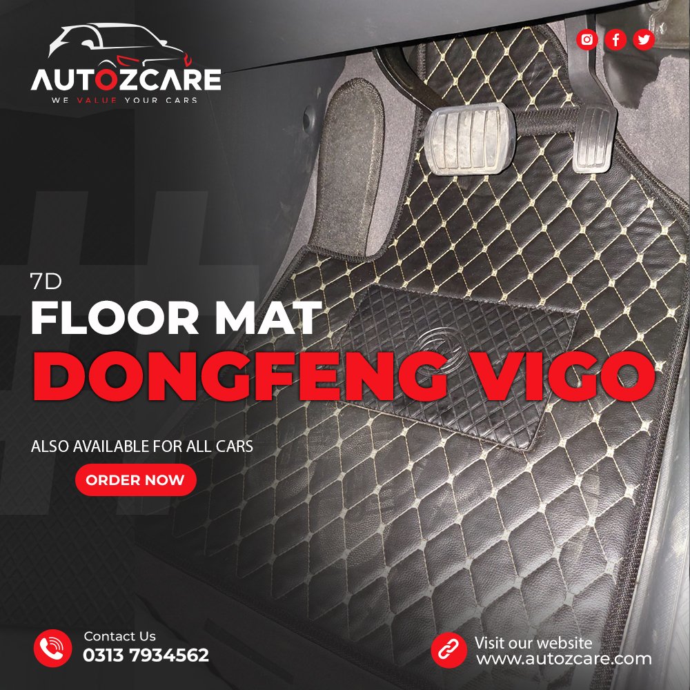 autozcare's tweet photo. 𝐏𝐚𝐤𝐢𝐬𝐭𝐚𝐧 𝐍𝐨.𝟏 𝐇𝐢𝐠𝐡 𝐐𝐮𝐚𝐥𝐢𝐭𝐲 𝟕𝐃 𝐅𝐥𝐨𝐨𝐫 𝐌𝐚𝐭𝐬 𝐅𝐮𝐥𝐥𝐲 𝐂𝐮𝐬𝐭𝐨𝐦𝐢𝐳𝐞𝐝 | 𝐅𝐨𝐫 𝐃𝐨𝐧𝐠𝐅𝐞𝐧𝐠 𝐕𝐢𝐠𝐨
𝐖𝐞𝐛𝐬𝐢𝐭𝐞: https://t.co/zLiPX4Loek
#AutozCare #FloorMat #7DFloorMat #Dongfeng #Vigo  #CarAccessories #AutoParts  #CarClean #7dMats https://t.co/Xk1hnBHLKV