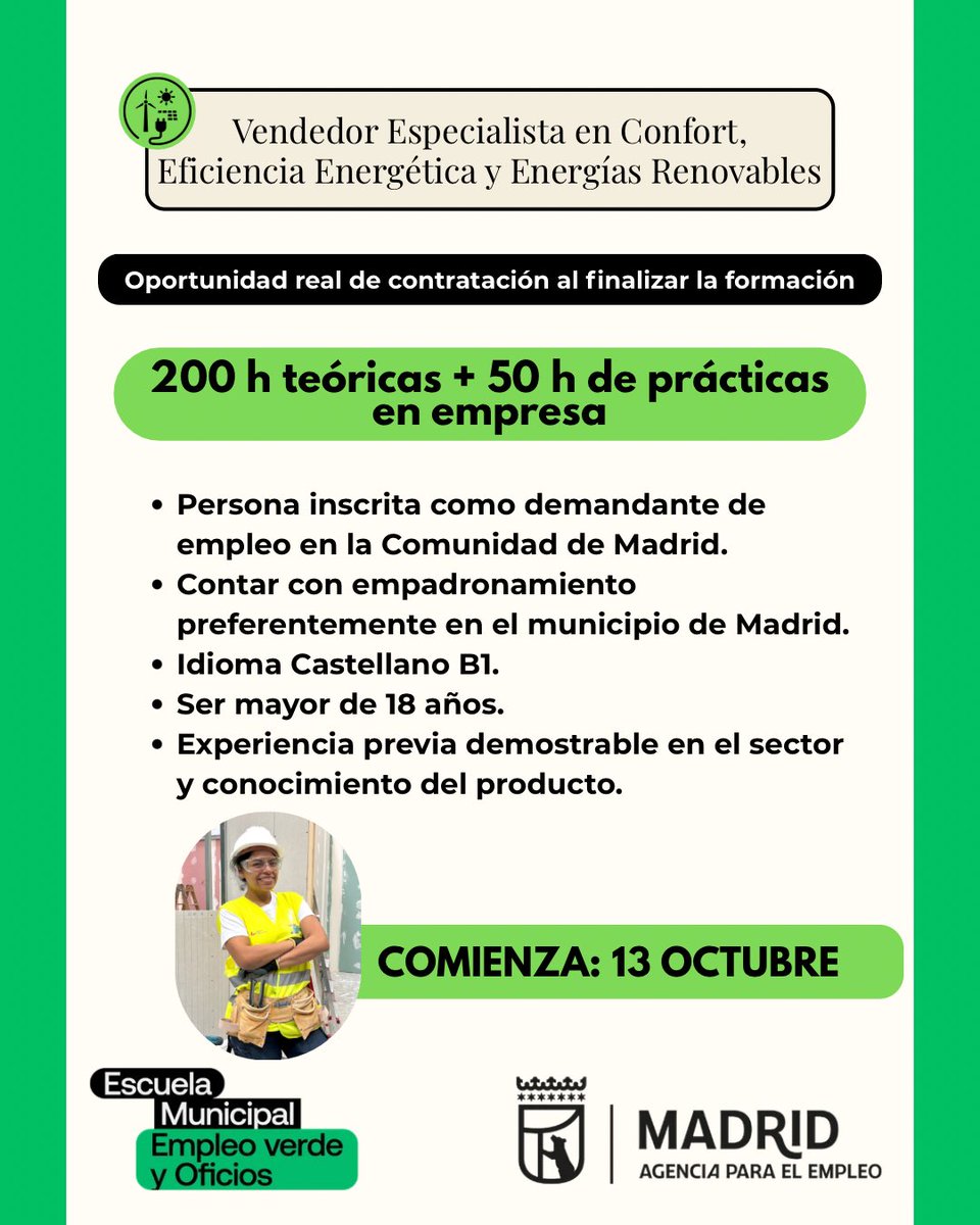 em_oficios's tweet photo. 💚 La vuelta a la rutina puede ser el comienzo de una nueva etapa llena de oportunidades y un buen futuro profesional.

🌿 Más información:
👉🏼 Nuestra web: https://t.co/FiB2Da0936
✉️ emempleoverdeyoficios@madrid.es
📞 689 439 190

🕗 Horario de atención: 8:30h a 14:30h https://t.co/NP6pY92WJQ