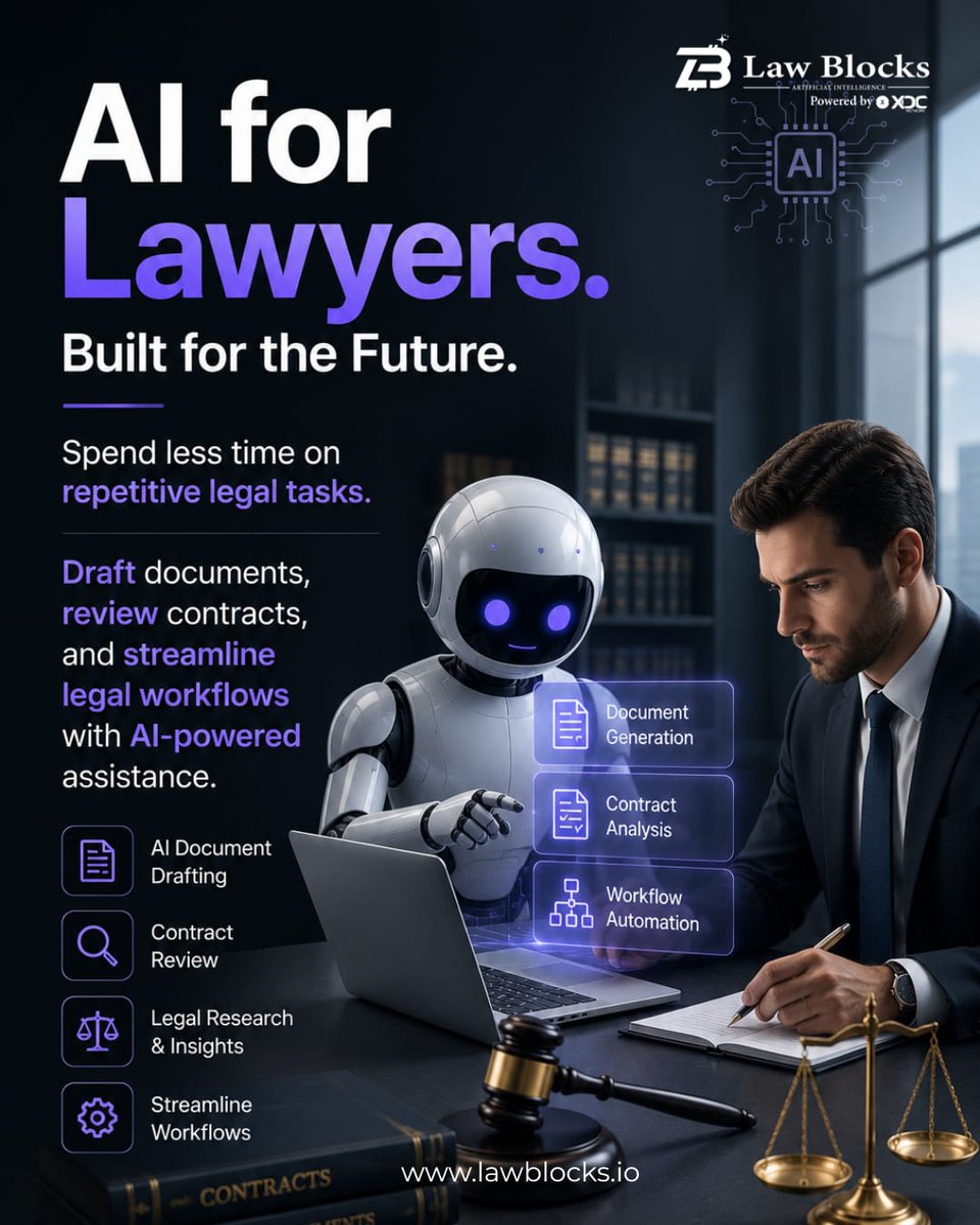 lawblockstoken's tweet photo. The future of law is AI-poweredโnot lawyer replaced. โ๏ธ๐ค
Draft faster, review smarter, and automate repetitive legal work with confidence.
Learn more: https://t.co/uf8BLhrE2D
#LegalAI #LawBlocks #LegalTech #FutureOfLaw #ArtificialIntelligence #TechCulture https://t.co/sGNXIbdrNX