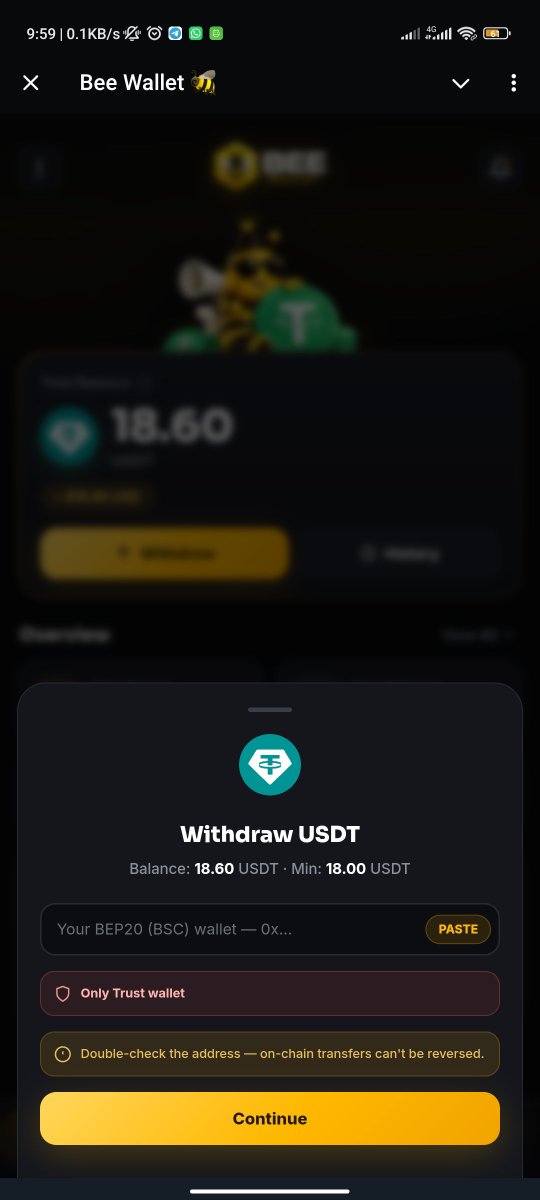 ReinaSoLll's tweet photo. My 22.600 USDT withdrawal is marked Completed, but no USDT has arrived at my BEP-20 address. Please provide the blockchain transaction hash/TxID for this withdrawal.”
@BeeNetworkInfo https://t.co/uQINFLEX9E