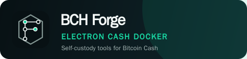 bchforge's tweet photo. 🎯 Help fund the next stage of Electron Cash Docker.

v0.1.1 is already public. The https://t.co/1z57ZuUv48 campaign aims to fund development toward v1.0: secure remote access, headless/RPC, encrypted backups and more.

Goal: 9 BCH
 https://t.co/3gFjIJQArN
#BitcoinCash #BCH https://t.co/jd14aIqROz