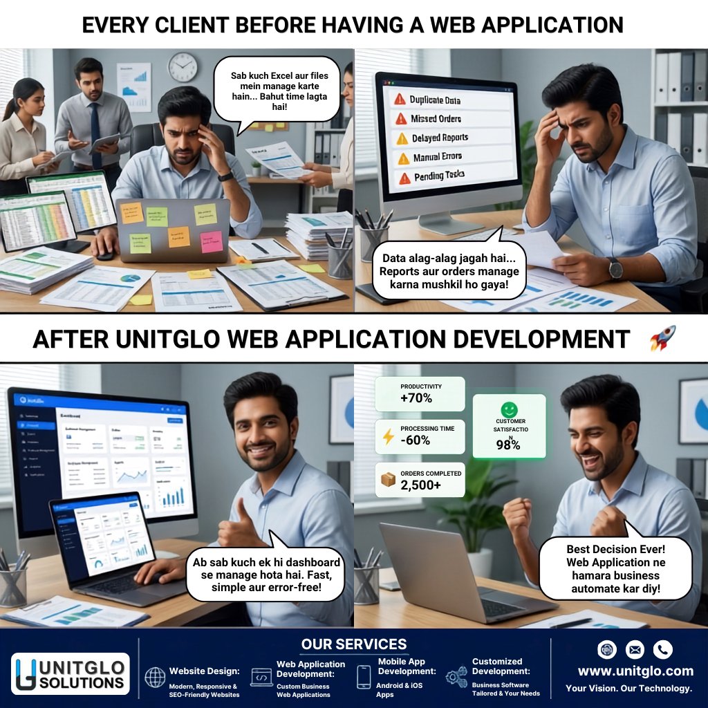 UnitgloSolution's tweet photo. Your competitors are automating their business. Are you?
Replace spreadsheets &amp; manual work with a custom web app that saves time, improves efficiency, &amp; scales   business.

📧 sales@unitglo.com
🌐 https://t.co/onV34w4d45

#WebApp #DigitalTransformation #BusinessGrowth #Unitglo https://t.co/EpOwDo9WJ2