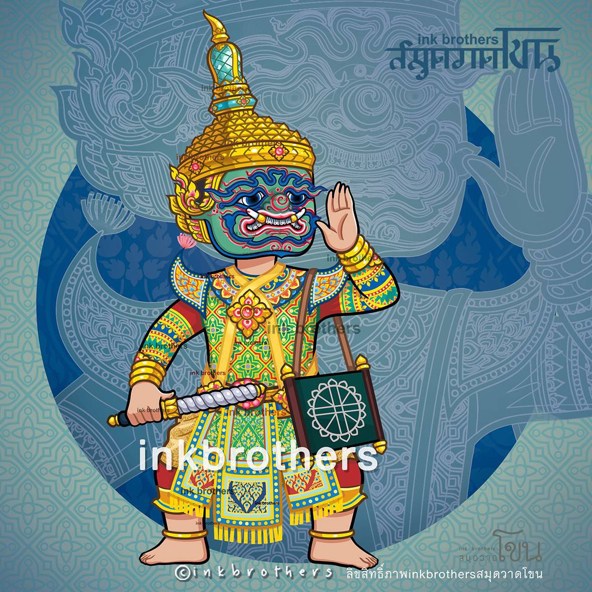 Inkbrothers2's tweet photo. #พิเภก พญายักษ์ผู้เชี่ยวชาญด้านโหราศาสตร์ ยอมทิ้งเผ่าพันธุ์ ด้วยเหตุถูกขับไล่ออกจากเมือง และมาสวามิภักดิ์ต่อองค์ราม บุตรท้าวลัสเตียนกับนางรัชฎา เป็นน้องชายร่วมบิดามารดาเดียวกันกับ ทศกัณฐ์ และกุมภกรรณ
#ภาพมีลิขสิทธิ์ #inkbrothersสมุดวาดโขน #รามเกียรติ์ #Khonthai https://t.co/13JuhhWpFV
