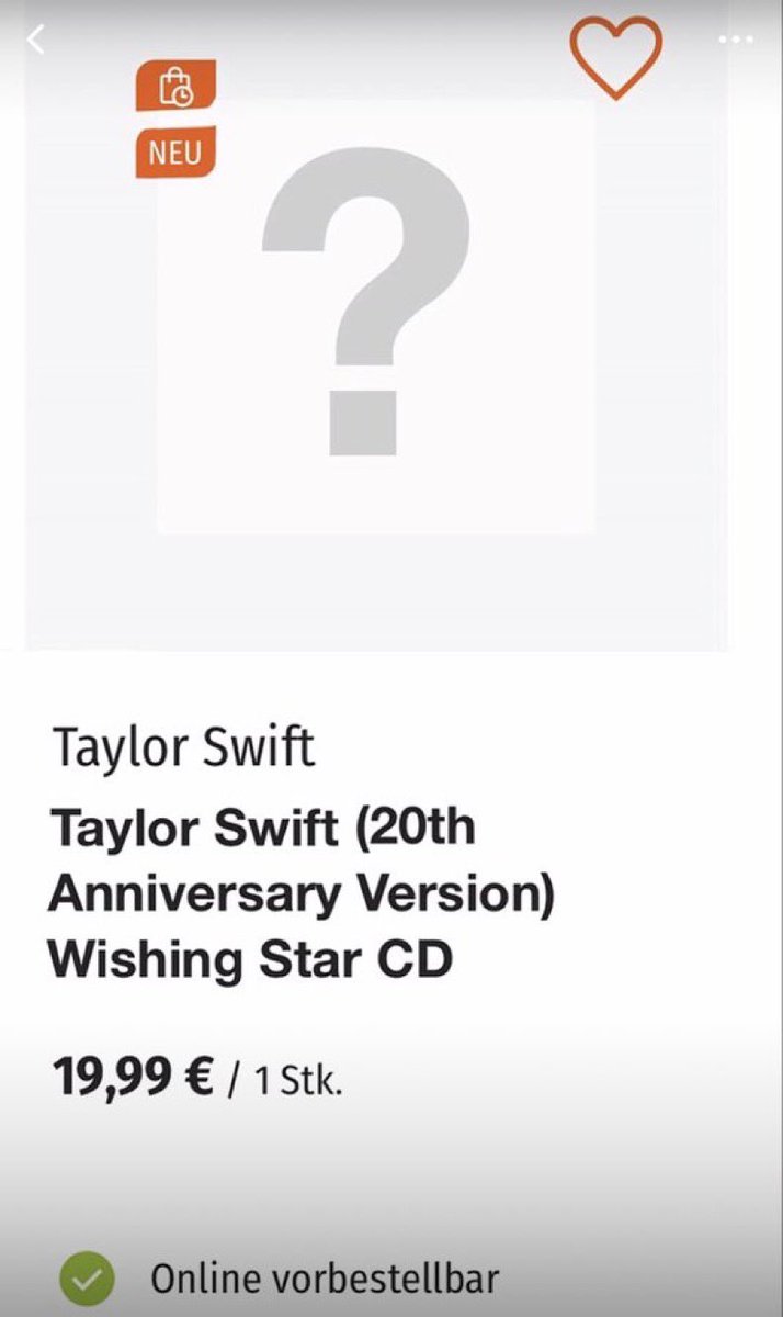 TScounter's tweet photo. 🚨| Listings of “Taylor Swift (20th Anniversary Version)” are starting to appear on German websites! https://t.co/pINIKGVGTe