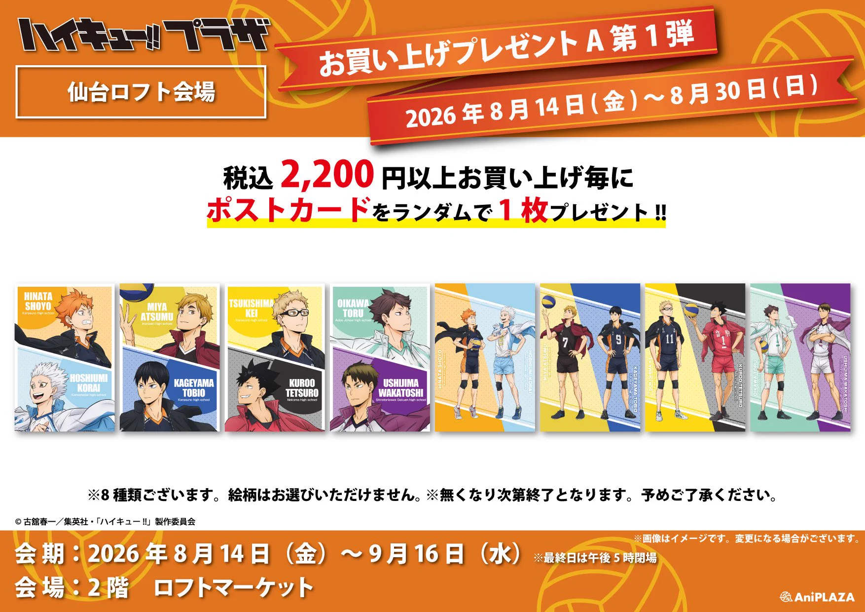 【即購入可】I am WHO 特典 ポストカード A B セット ハイキュー!!プラザ on X: 