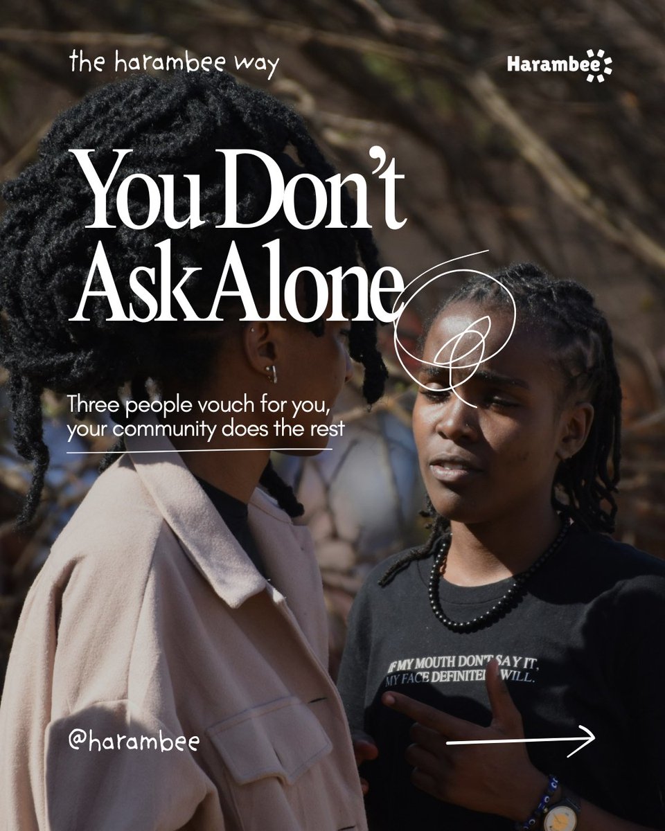 harambeehelp's tweet photo. 1/ You don't ask alone. Before a campaign goes live on Harambee, three people you name stand up and vouch for you in public. Not a form. Not an algorithm. People. 🧵

2/ Your identity is verified first — so a stranger scrolling past can actually check who they're giving to. https://t.co/fDpSemlpsk