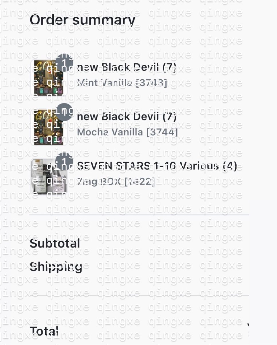 QINGXE's tweet photo. order placed <3 meron pang avail stocks !

(7) black devil mint vanilla - ₱385
(6) black devil mocha vanilla - ₱385
(7) seven stars - ₱400

fillup niyo lang order form on the qrt to secure yours (payo) !

also open for dp (50% NO CANCELLATION/REFUNDS!) js send me a dm https://t.co/z1y8xn1cLO