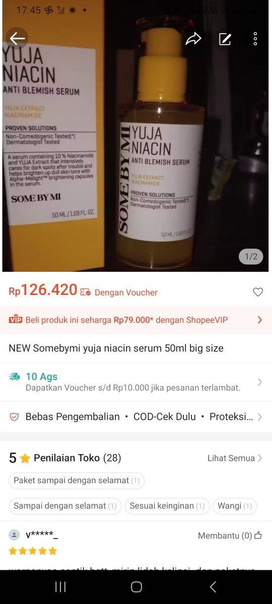kyadesign's tweet photo. WTS jual rugi

Somebymi Yuja Niacin Serum 
BIG SIZE 50ml
NEW Isi masih Full

harga 129k (lebih murah kl ada voc. shopee)
[harga pasaran di mall nya 179k]

bole nego

https://t.co/8fT77juZmn

tag mencerahkan skincare pl preloved oren sbm some by mi #zonauang #zonabu #zonabealanja https://t.co/R2agqKyitz