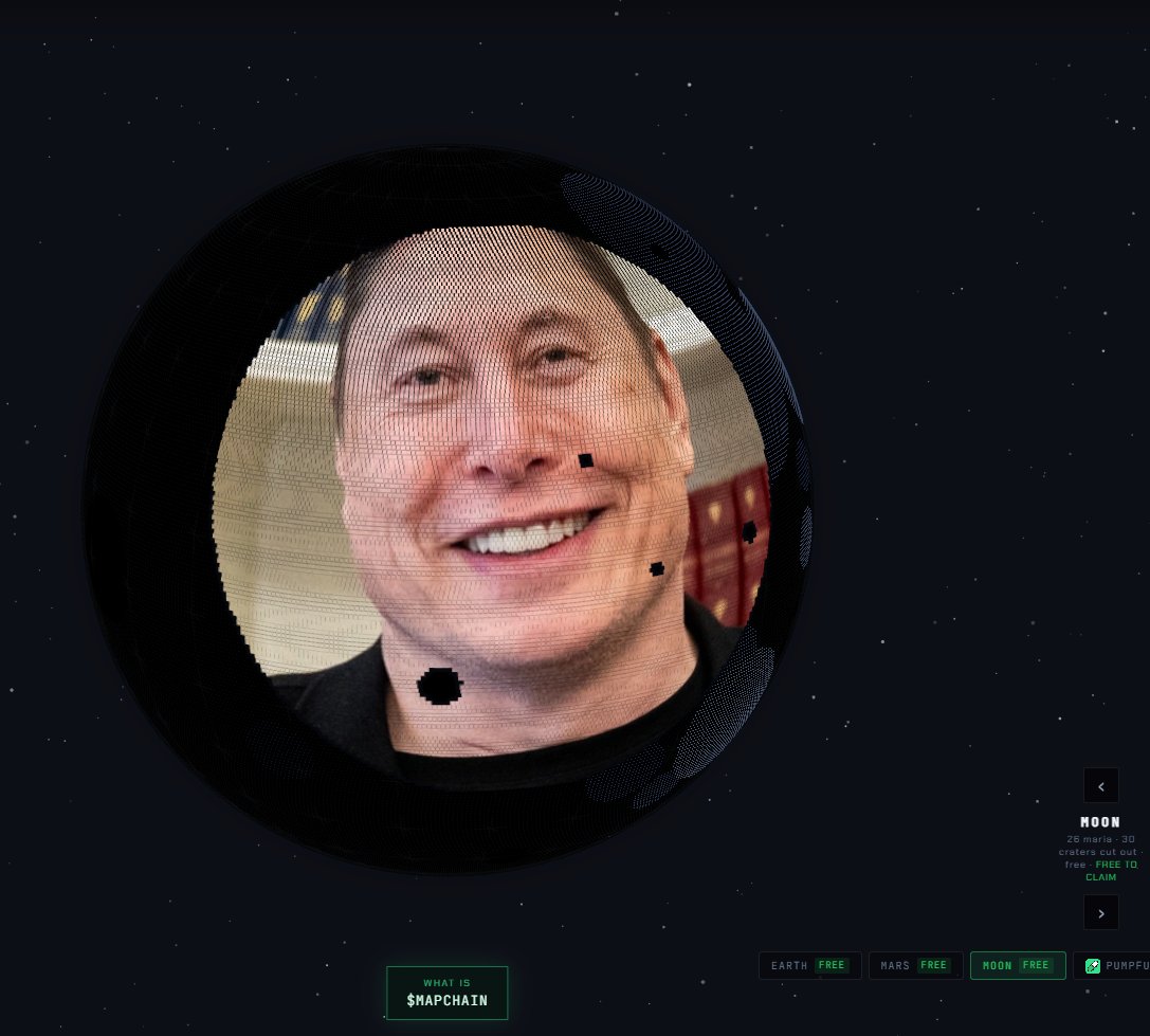 mapchainsol's tweet photo. Someone just upload @elonmusk on MoonPlanet on https://t.co/YsVQ3oI3lY

$MAPCHAIN https://t.co/h4qHJKvQSf